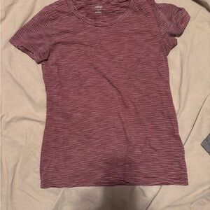 Mossimo Supply Co. Maroon and White Striped Tee